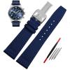 QTYQWC Nylon Watch Bands for IWC IW377724 IW371614, 20 mm 21 mm 22 mm Canvas Watch Strap, Black Army Green Blue view 1