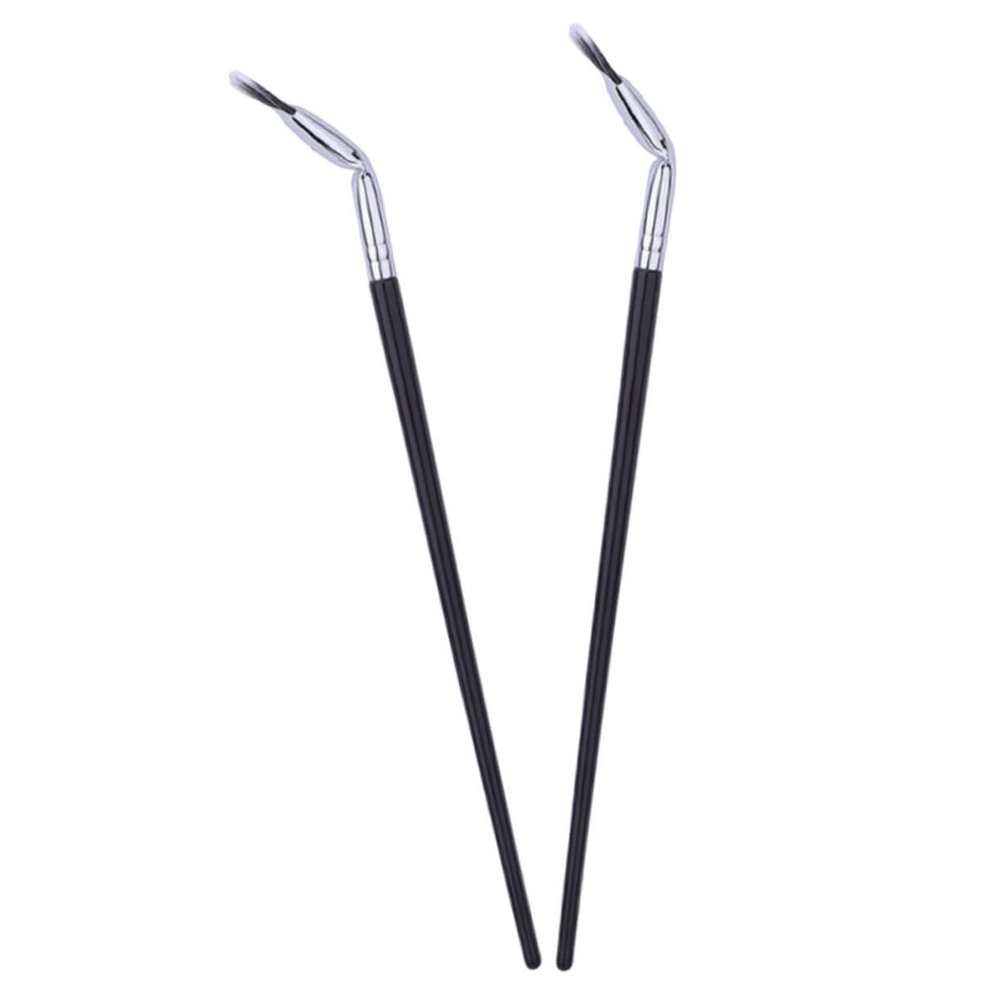 WOONEKY 2-Piece Eyelash Fan Brushes, Black and Copper, Synthetic Fiber, for Precise Makeup Application on Lower Lash Line and Eyebrow Styling