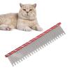 Qcwwy Cat Steel Comb, Stainless Steel Teeth, Comfortable Grip, Safe Massage, Dense and Sparse Tooth Design, Rounded Ends, Open Knot Comb for Long Hair (Red) view 2