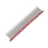 Qcwwy Cat Steel Comb, Stainless Steel Teeth, Comfortable Grip, Safe Massage, Dense and Sparse Tooth Design, Rounded Ends, Open Knot Comb for Long Hair (Red) view 3