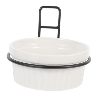 Hanging Ceramic Bowl for Dogs and Cats with Wall Mount
