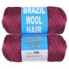 Mscat 2-Roll Burgundy Brazilian Wool Hair Yarn for Braids and Twists view 1