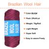 Mscat 2-Roll Burgundy Brazilian Wool Hair Yarn for Braids and Twists view 2