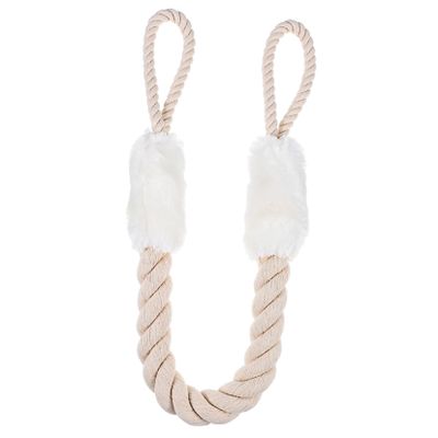 Minimalist Door Handle Pull Rope in White Cotton and Polyester