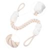 Minimalist Door Handle Pull Rope in White Cotton and Polyester view 2