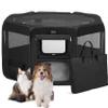 DONORO Portable Dog Playpen for Small Dogs, Cats, Rabbits and Puppies, Indoor/Outdoor, with Carrying Bag, Removable Zippered Top and Bottom, Black, Size L view 1