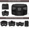 DONORO Portable Dog Playpen for Small Dogs, Cats, Rabbits and Puppies, Indoor/Outdoor, with Carrying Bag, Removable Zippered Top and Bottom, Black, Size L view 3