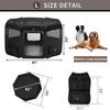 DONORO Portable Dog Playpen for Small Dogs, Cats, Rabbits and Puppies, Indoor/Outdoor, with Carrying Bag, Removable Zippered Top and Bottom, Black, Size L view 4
