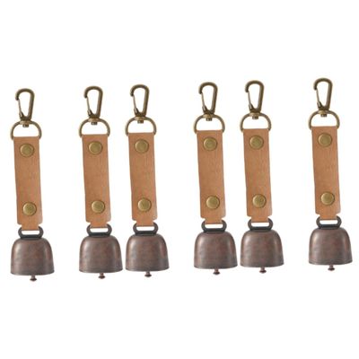 Toddmomy 6-Piece Outdoor Pet Bells, Hanging Alarm Bells, Cowbells, Metal Animal Bells with TPU