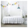 YOKIKIYO Two-Layer Ruffled Bed Skirt for Nursery, Toddlers, and Twin Beds, 14 in High, Pink, 71 x 132 x 36 cm view 2