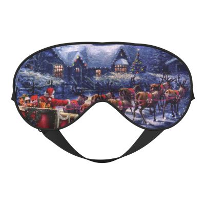 Snow Night Santa and Deer Soft Eye Mask