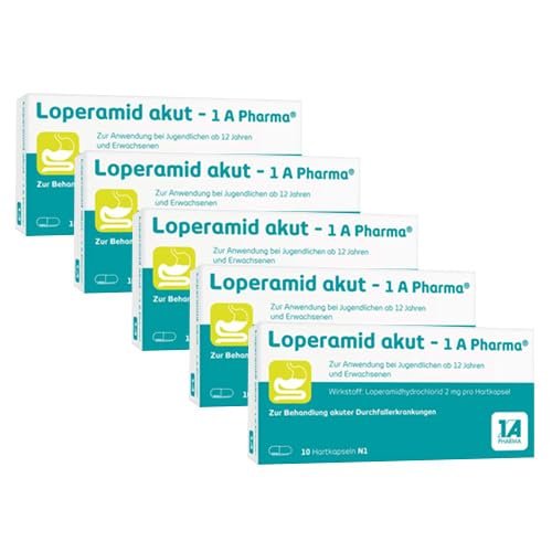LOPERAMIDE akut-1A Pharma Hard Capsules (5 x 10 capsules)