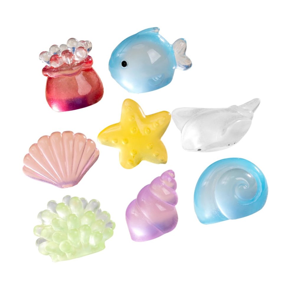 ORFOFE 8-Piece Luminous Sea Creature Aquarium Decoration Set