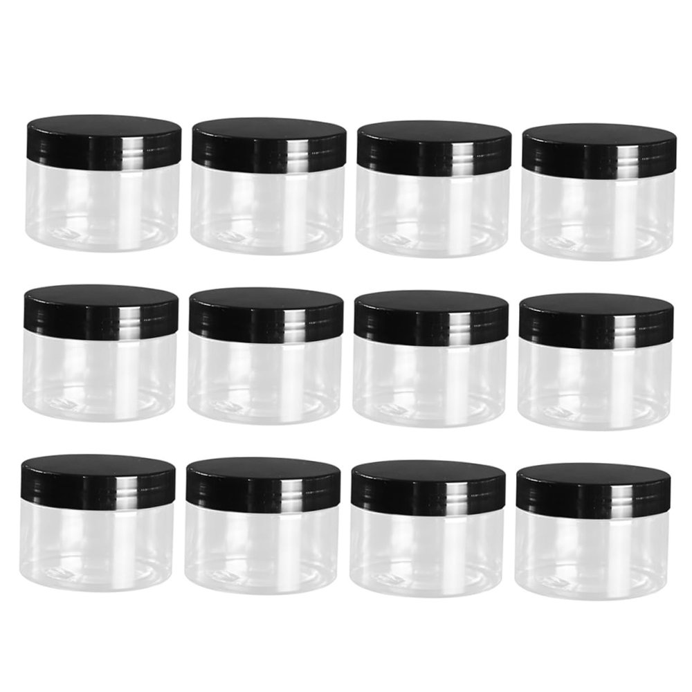 HONMEET 12-Piece 120 ml Mask Cream Containers, Portable and Leakproof PET Cosmetic Storage Jars