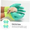 WOONEKY Anti-Bite Protective Gloves for Hamsters, 2 Pairs, Green view 3