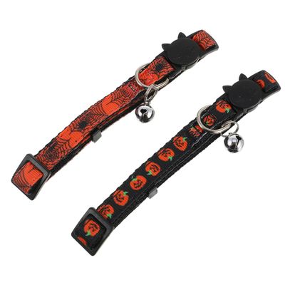 Parliky 2-Pack Halloween Dog and Cat Collars with Pet Bell