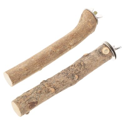 BCOATH Parrot Accessories 2-Pack Wooden Perches