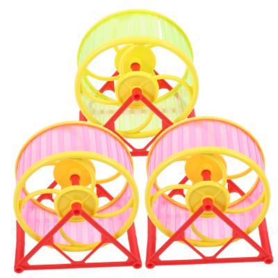 3-Pack Plastic Hamster Wheels, Quiet, for Small Pets