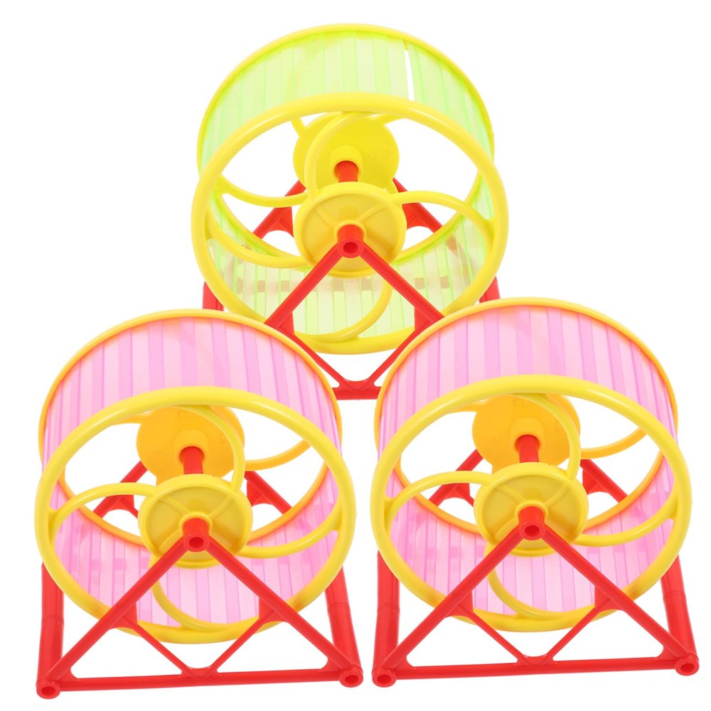 3-Pack Plastic Hamster Wheels, Quiet, for Small Pets