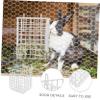 Hanging Rabbit Feeder for Cage, Iron, White view 3