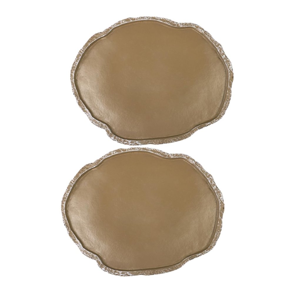 CORHAD 2-Piece Brown Resin Reptile Water Bowls, Large Capacity for Geckos, Turtles and Other Reptiles