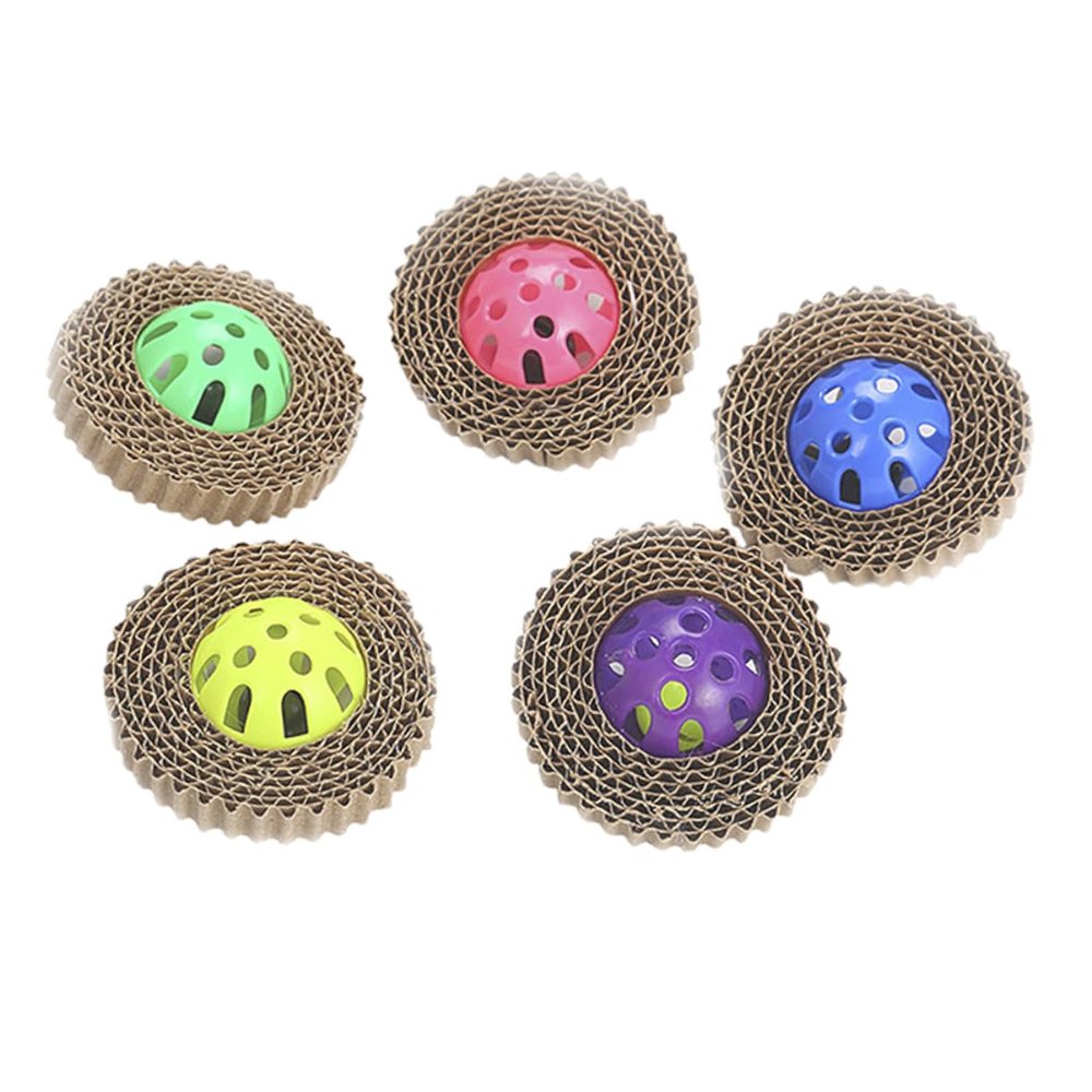 Hohopeti Cat Scratching Toy, 5-Piece Scratching Board with Bell