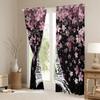 Homemissing Eiffel Tower Cherry Blossom Curtains, 245 x 140 cm, Paris Floral Curtains for Kids view 3