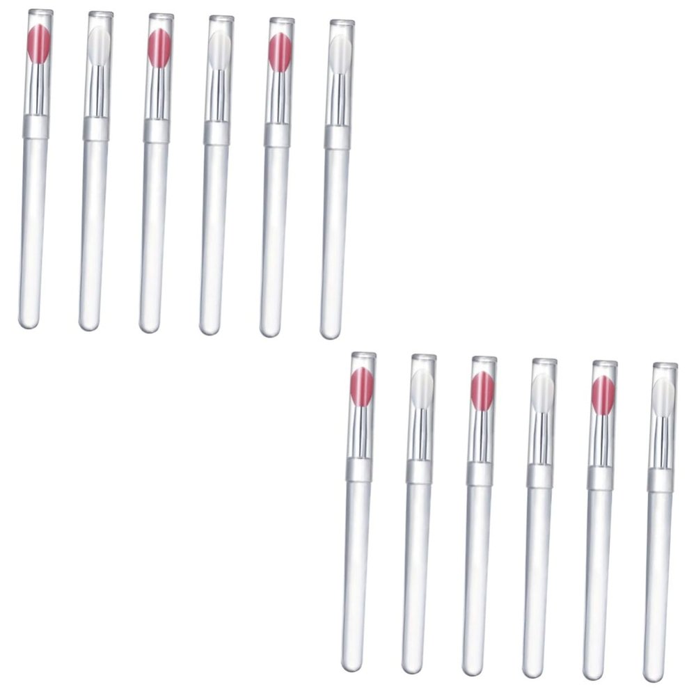Beatifufu 2 Sets Silicone Lipstick Applicator Brushes, Makeup Beauty Tool, Ergonomic Design, Small and Portable for On the Go, 6 Pieces