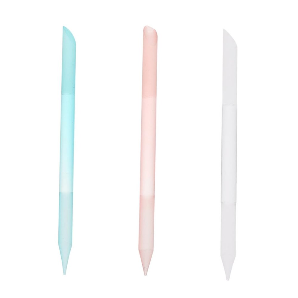 WOONEKY 3-Piece Cylindrical Glass Nail Files for Polishing, Nail Design, Salon and Travel
