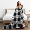 Christmas Heart Dog Paw Black-and-White Checkerboard Ultra-Soft Microfleece Blanket, 127 x view 4
