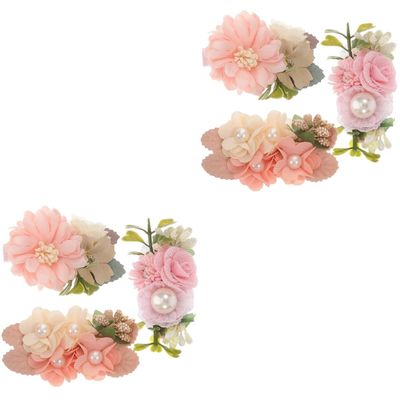 VICASKY 6-Piece Flower Hair Clips with Faux Pearls for Girls