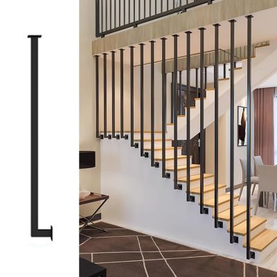 Adjustable Iron Stair Railing Baluster, Black, 1.45 m/57.1 in/4.8 ft