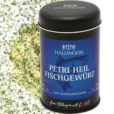 Hallingers “Petri Heil” Fish Seasoning Gift Tin, 105 g
