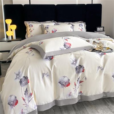 GLFNB 100% Cotton 4-Piece Bedding Set, Rustic Style, Printed Sheets, Soft Moisture Absorption, High Thread Count, High Density, for Mother and Baby