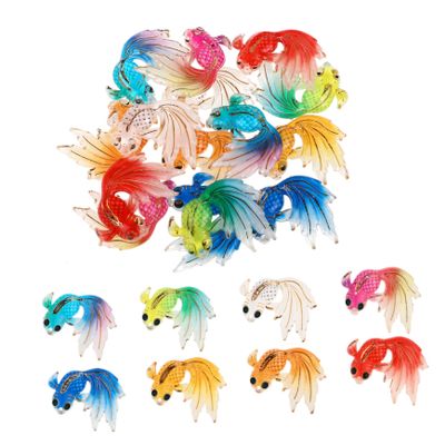 Supvox 15-Piece Resin Goldfish Decor