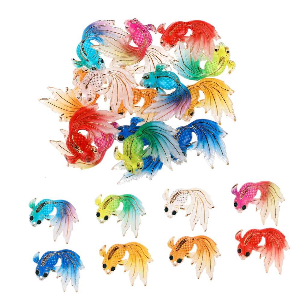 Supvox 15-Piece Resin Goldfish Decor