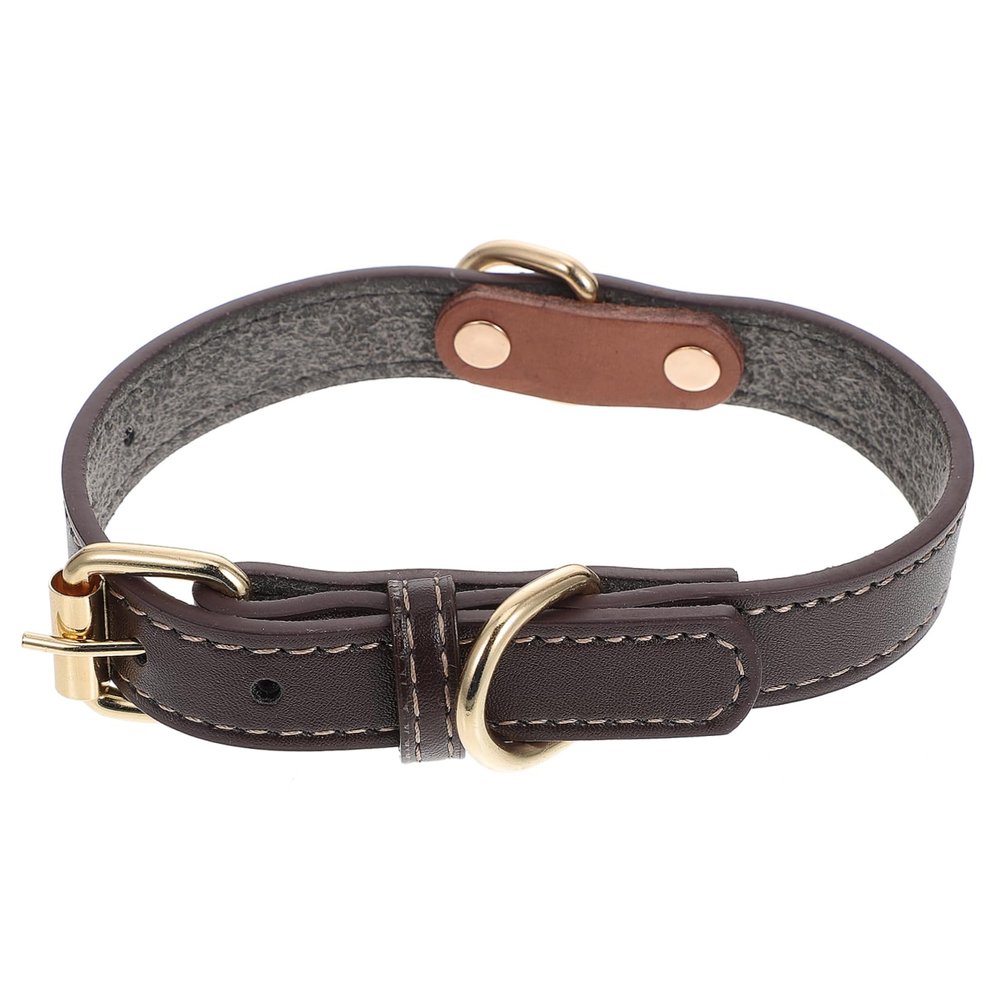 BCOATH Adjustable Leather Dog Collar for Large Pets