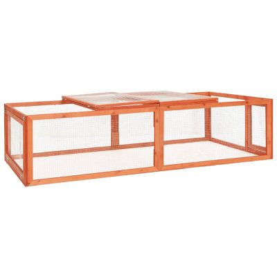 Homgoday Rabbit Hutch 183 x 90 x 46.5 cm, Solid Spruce Wood