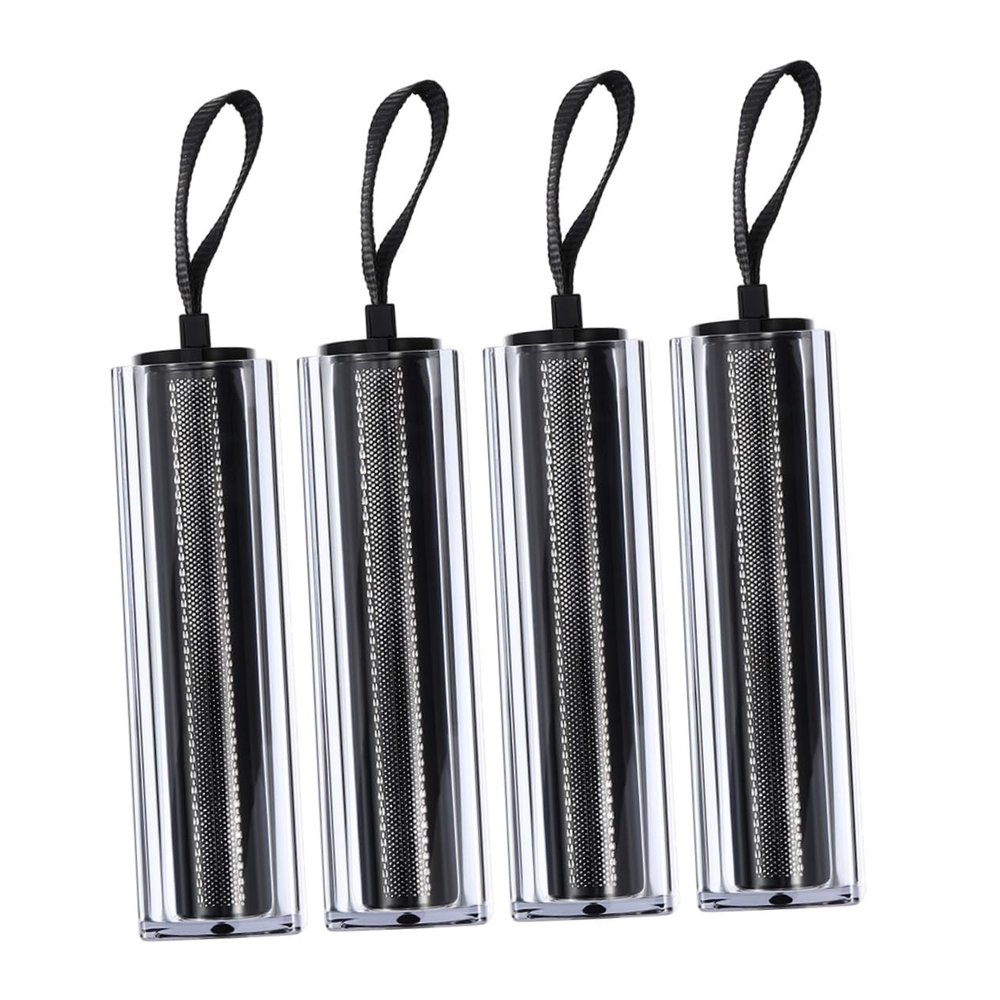 4 Empty Slanted Lipstick Tubes, Plastic, Black