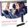 4 Empty Slanted Lipstick Tubes, Plastic, Black view 3