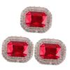 SAFIGLE 3-Piece Wedding Shoe Clips with Rhinestones, Removable Shoe Buckles, Gold and Red view 1