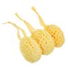 3-Pack Shower Sponges, Yellow, Hydrophilic Polyurethane, with Hanging Cord view 1
