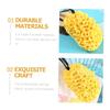 3-Pack Shower Sponges, Yellow, Hydrophilic Polyurethane, with Hanging Cord view 2