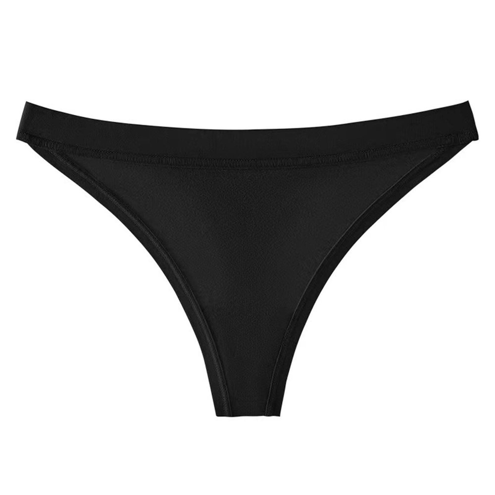 Women's Sexy High-Waisted Open-Crotch Lace Hipster Thong, Black