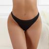 Women's Sexy High-Waisted Open-Crotch Lace Hipster Thong, Black view 2