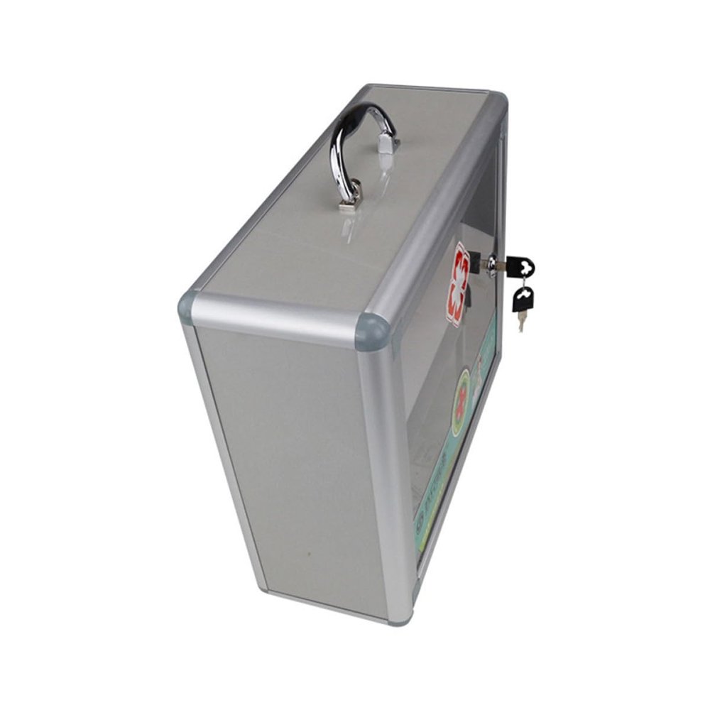 Anneome Portable Aluminum Alloy Medicine Box with Three Compartments, Lockable Lid, Waterproof, for Outdoor Use and Travel