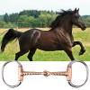 Naroote Horse Snaffle Bit, Stainless Steel Eggbutt Bit with Copper Corkscrew Mouthpiece view 4