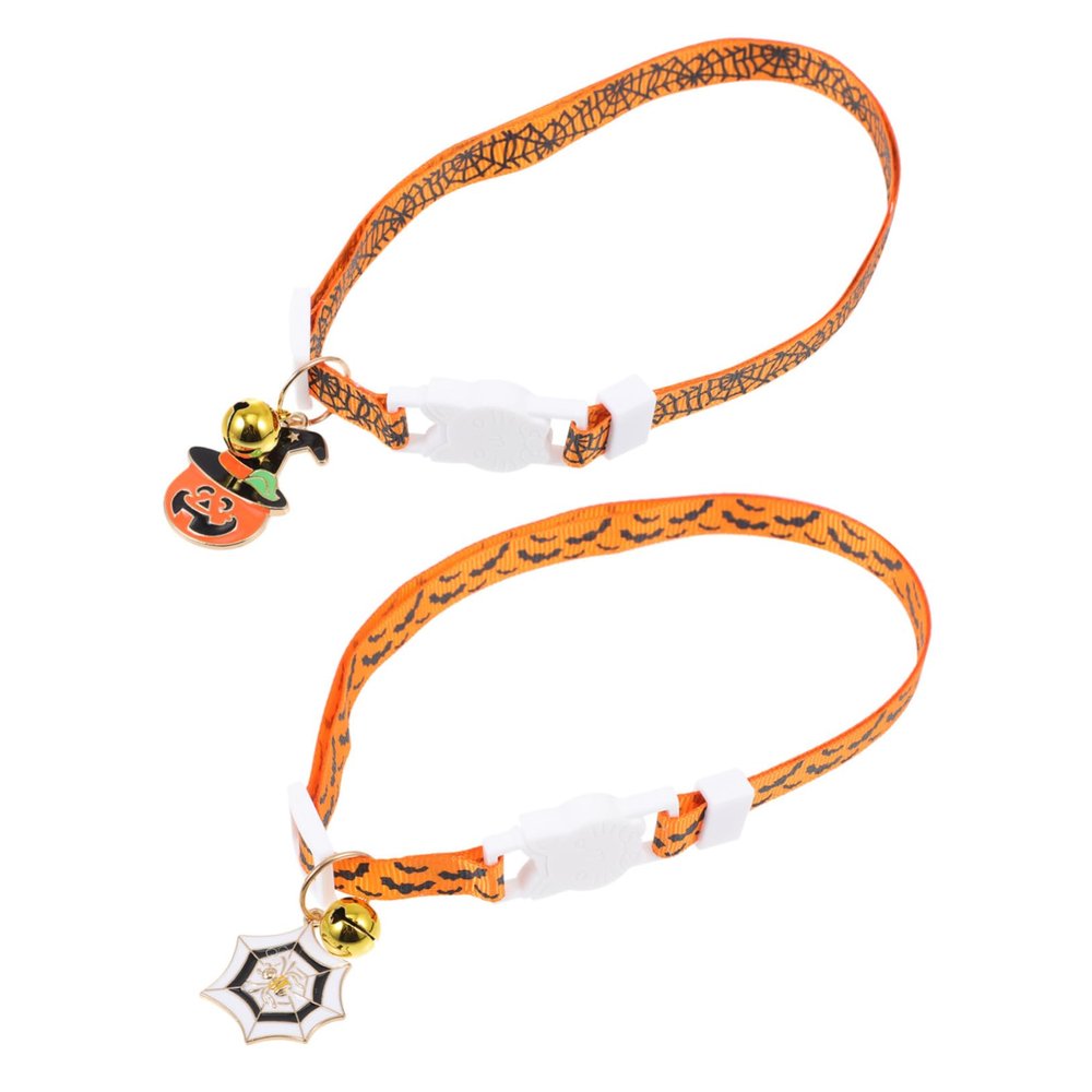 Parliky 2-Pack Halloween Cat Collars with Bells