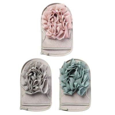 BELLIFFY 3-Pack Exfoliating Bath Gloves for Children, Viscose Fiber and Sponge, Random Color