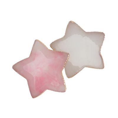 Healeved Manicure Color Mixing Palettes, 2-Piece Resin Agate Set for Nail Art, Salon and Home